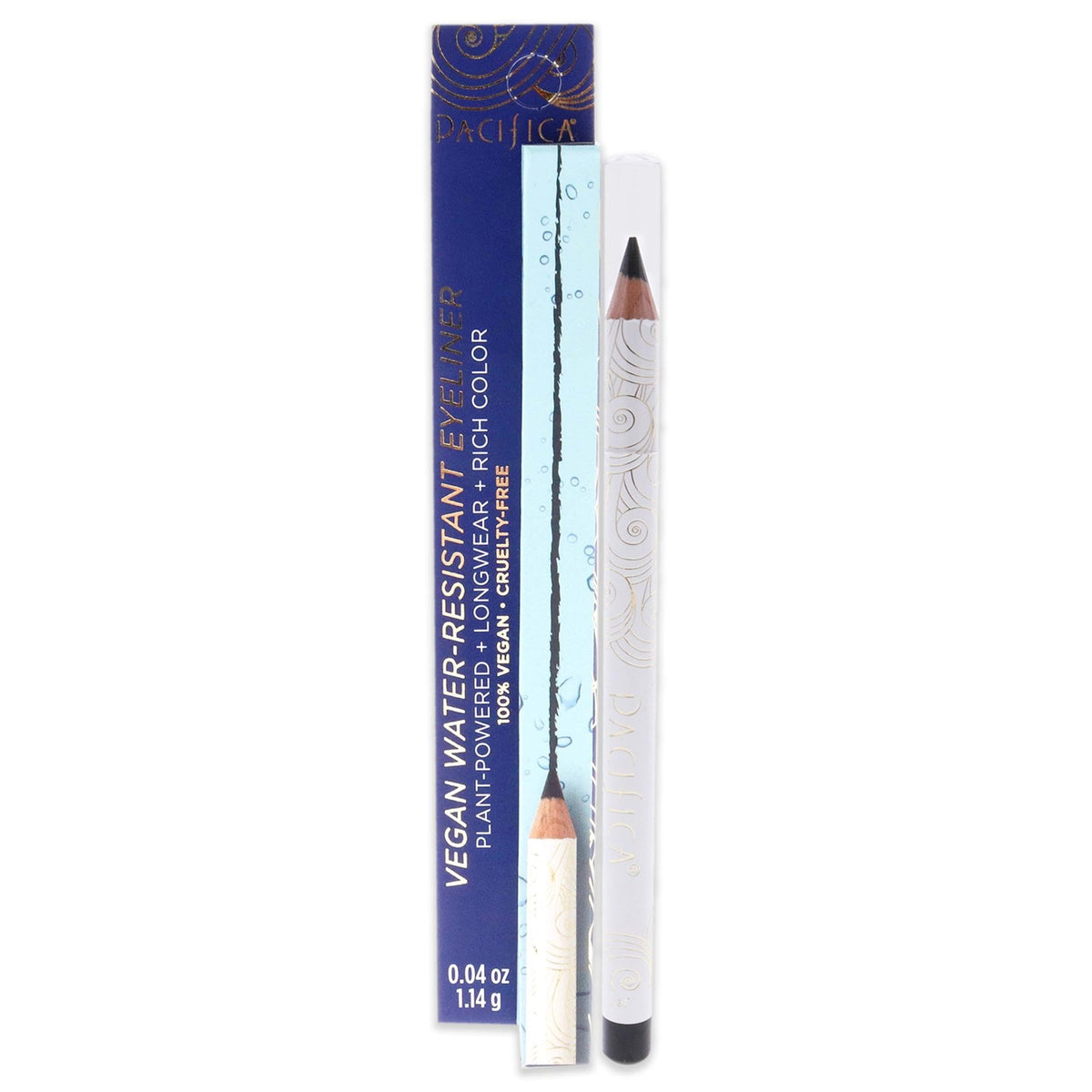 Pacifica Eyeliner – Water-Resistant Eyeliner Pencil Easy-Glide for Dark & Black Hair Vegan & Cruelty-Free 0.04 oz (Shade Jet Black)