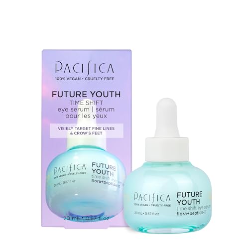 Pacifica Beauty Future Youth Time Shift Eye Serum Skincare Brightening Dark Circles Fine Lines Skin Firming Fragrance Free Eye Cream For All Stressed Aging Skin Vegan 0.67 fl oz (1 Count)