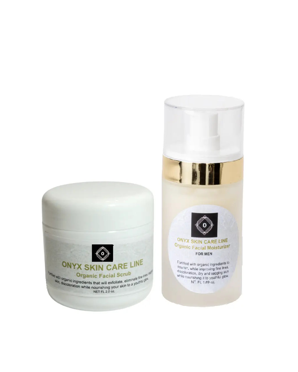 Two-Step Facial System - Scrub and Moisturizer - For MEN - Natural Beauty