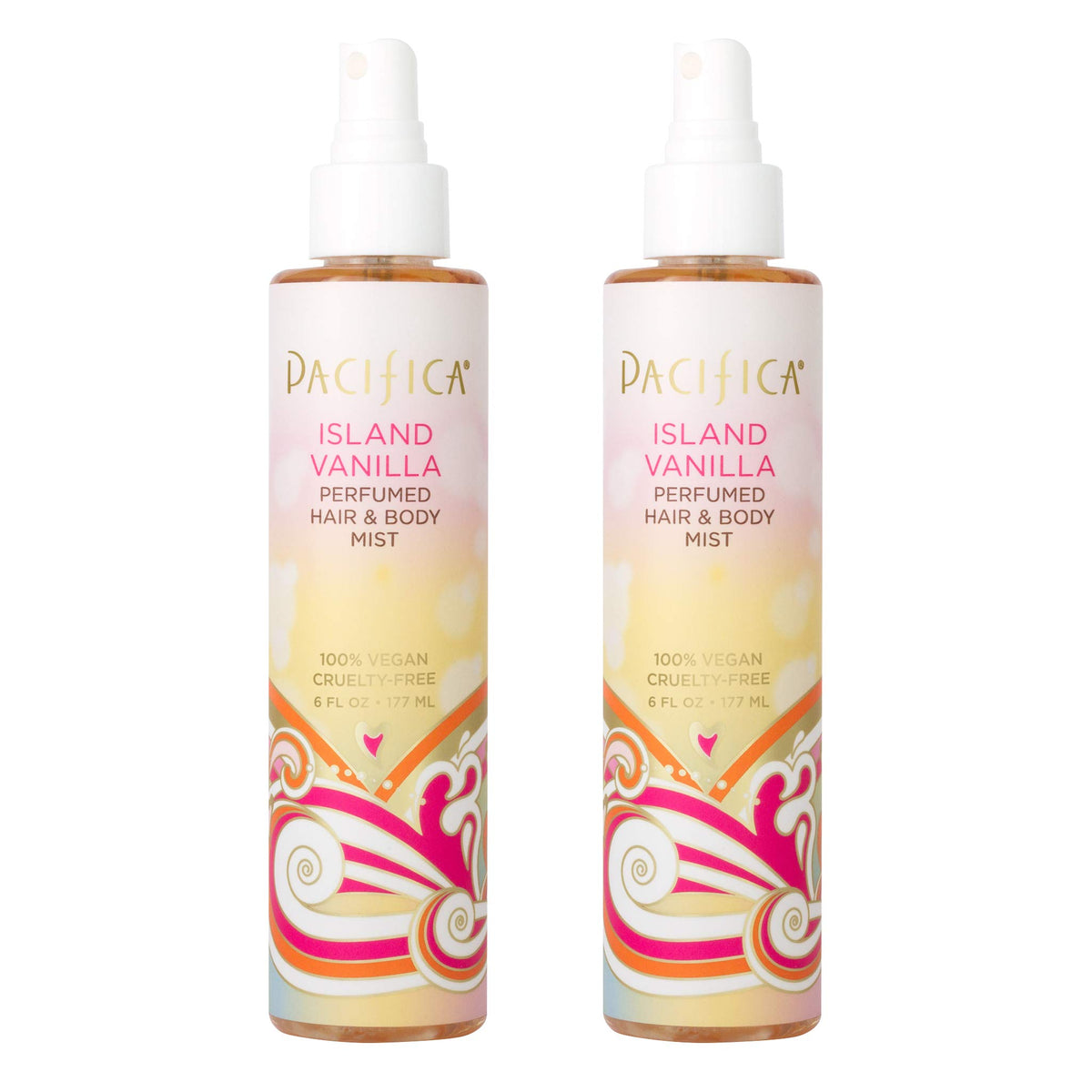 Pacifica Beauty Island Vanilla All Natural Hair and Body Mist Spray 100% Vegan Cruelty & Phthalate & Paraben-Free Clean Fragrance 12 Fl Oz Pack of 2