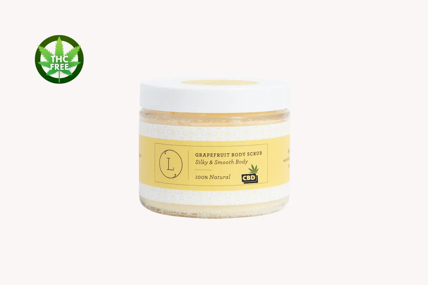 CBD Grapefruit Body Salt Scrub with CBD - Moisturizing and fresh (THC free) - Natural Beauty