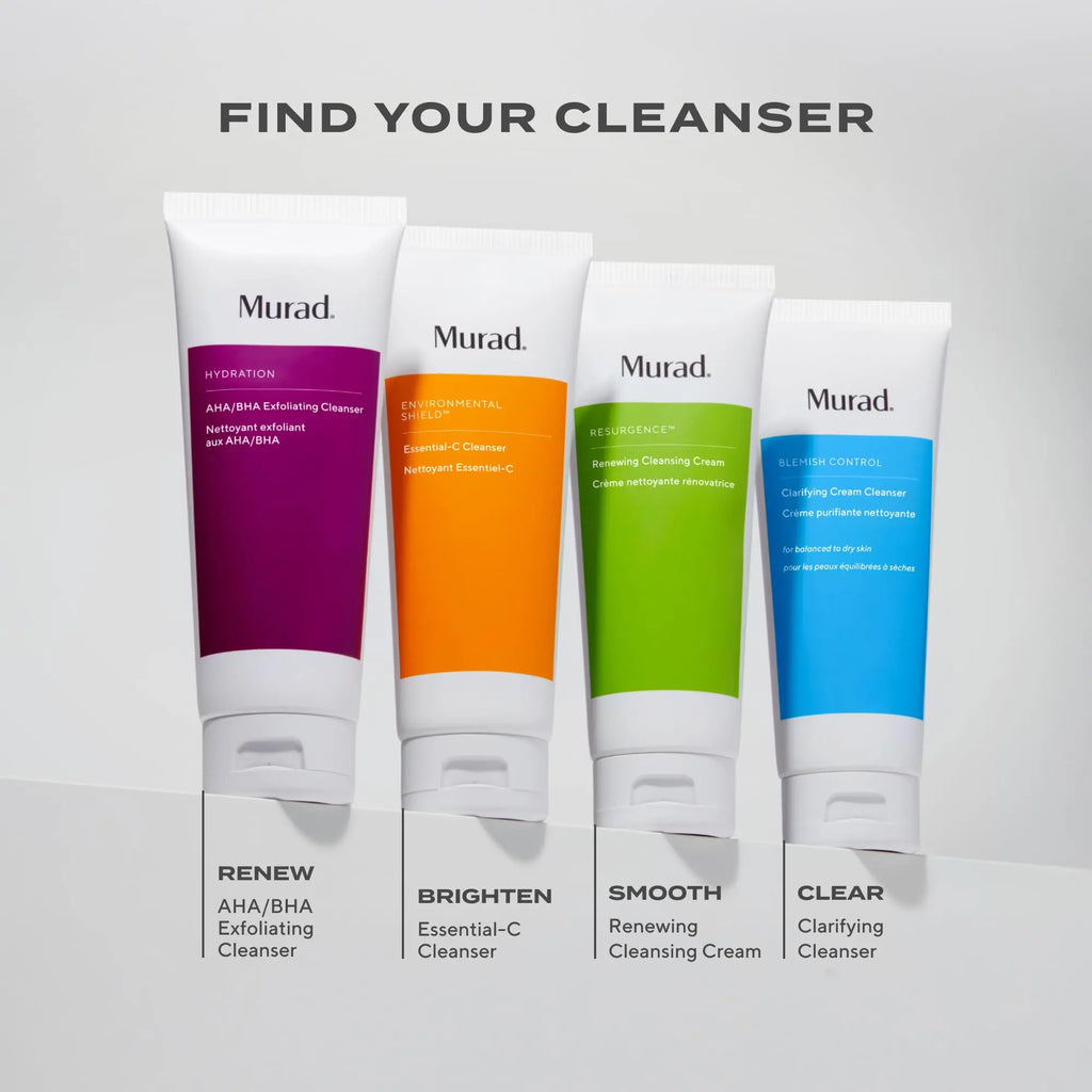 Murad Exfoliating Facial Cleanser with AHA/BHA - Gentle Face Peeling for Smoother Brighter Skin, 6.76 fl oz Beauty Care Bag