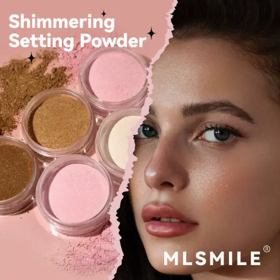 Shimmer Body Highlighter Powder | Lightweight Matte Finishing Powder for Contouring, Oil-Control Setting Powder with Pearl Glow Flowpallet