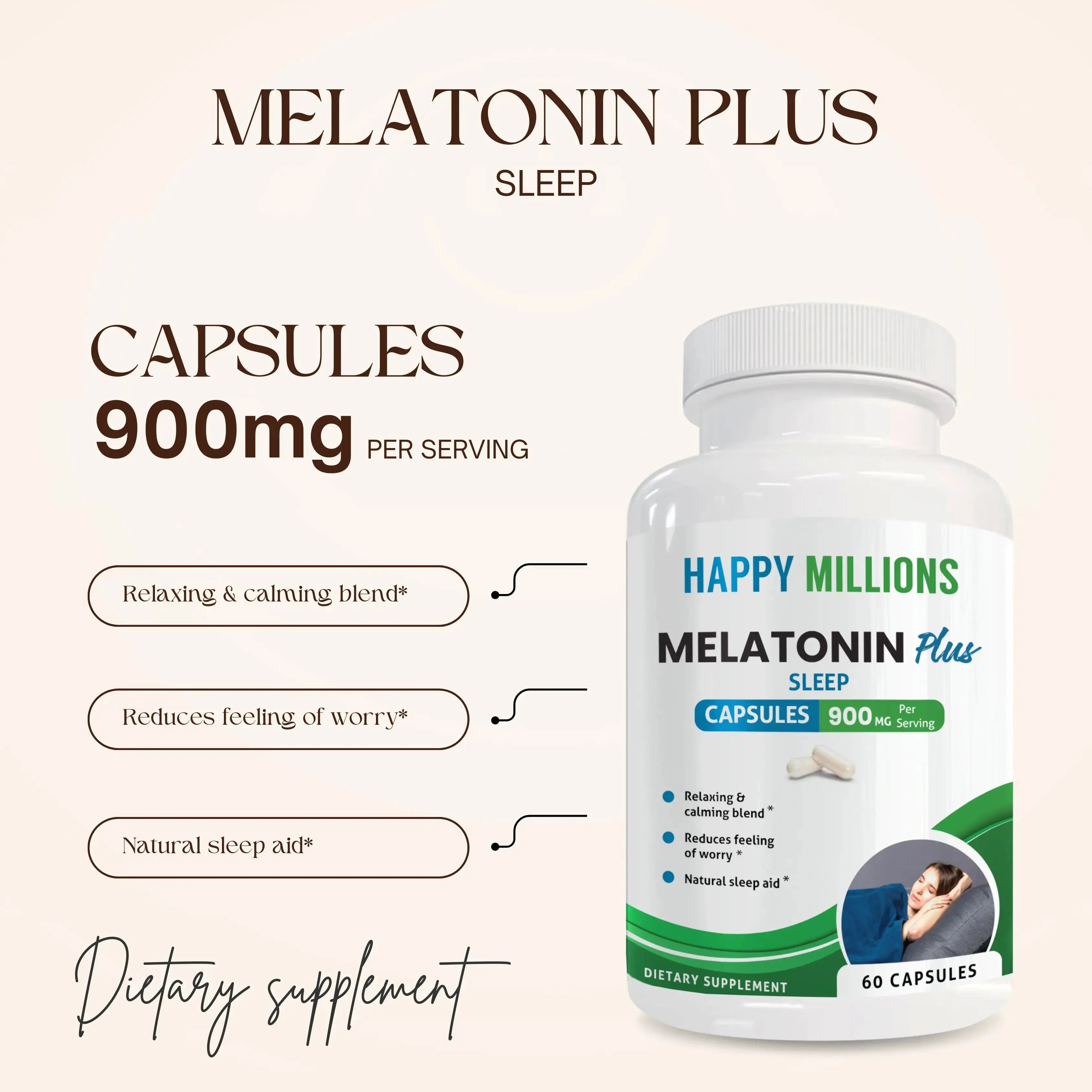 ASHWAGANDHA WITH BLACK PEPPER & MELATONIN PLUS - Natural Beauty
