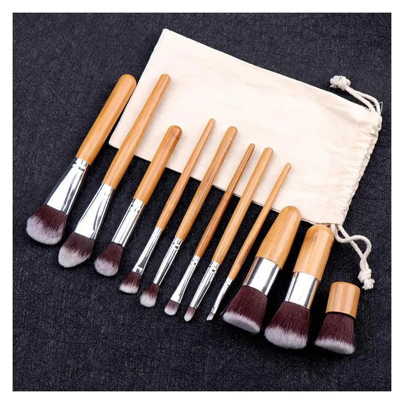 Lucky Beauty Bamboo Brush Set of 11 pcs Salmon Lucky
