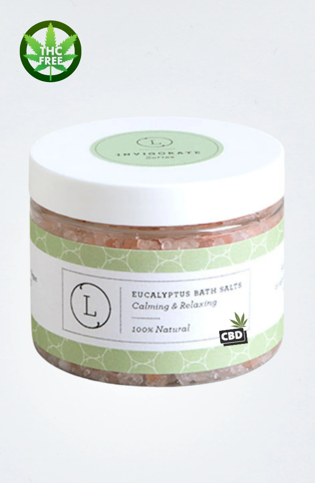 CBD Natural Eucalyptus Bath Salts with CBD, Calming and relaxing (THC free) - Natural Beauty
