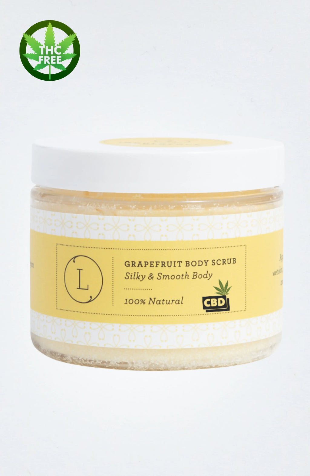 CBD Grapefruit Body Salt Scrub with CBD - Moisturizing and fresh (THC free) - Natural Beauty