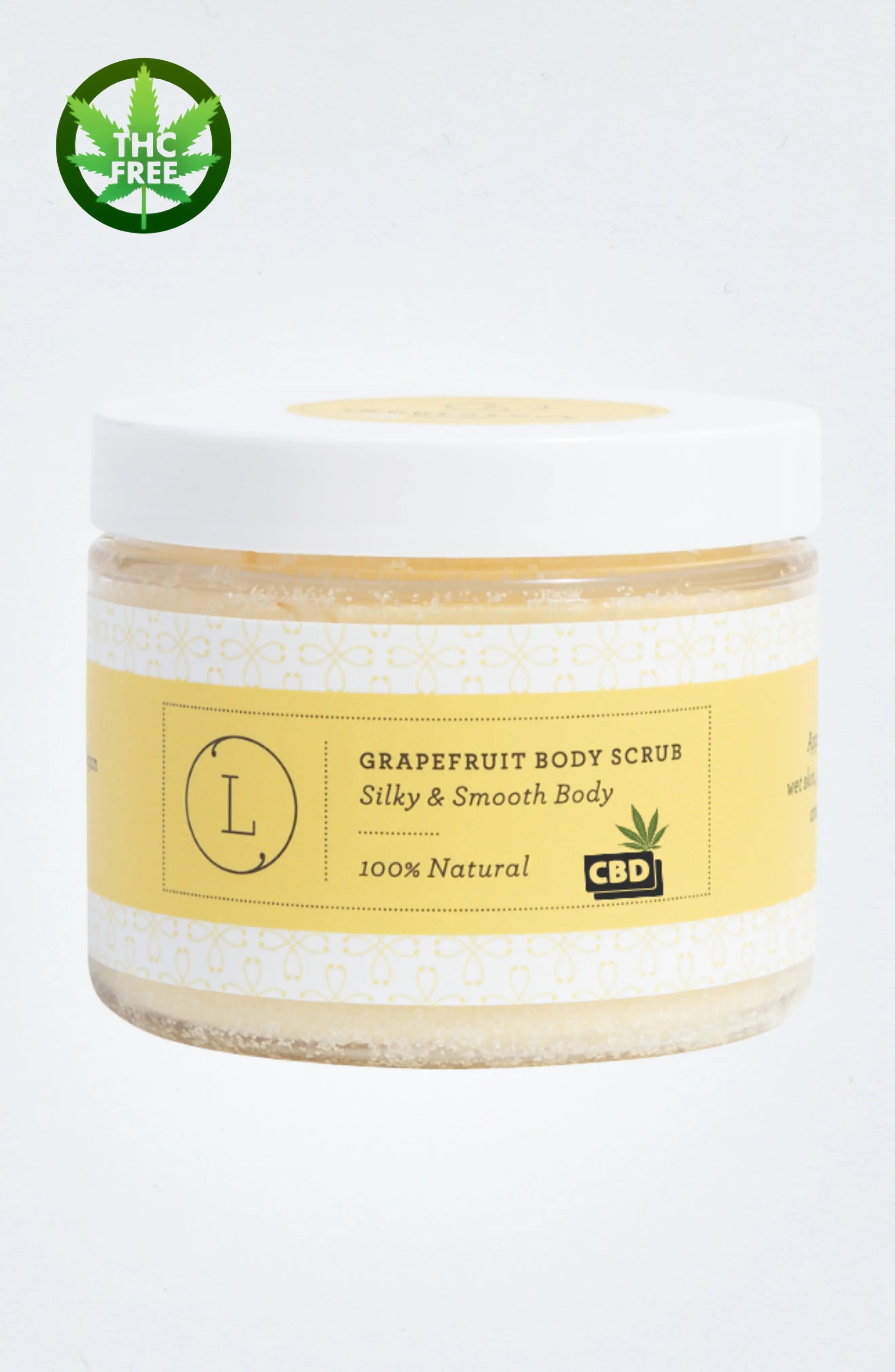 CBD Grapefruit Body Salt Scrub with CBD - Moisturizing and fresh (THC free) - Natural Beauty