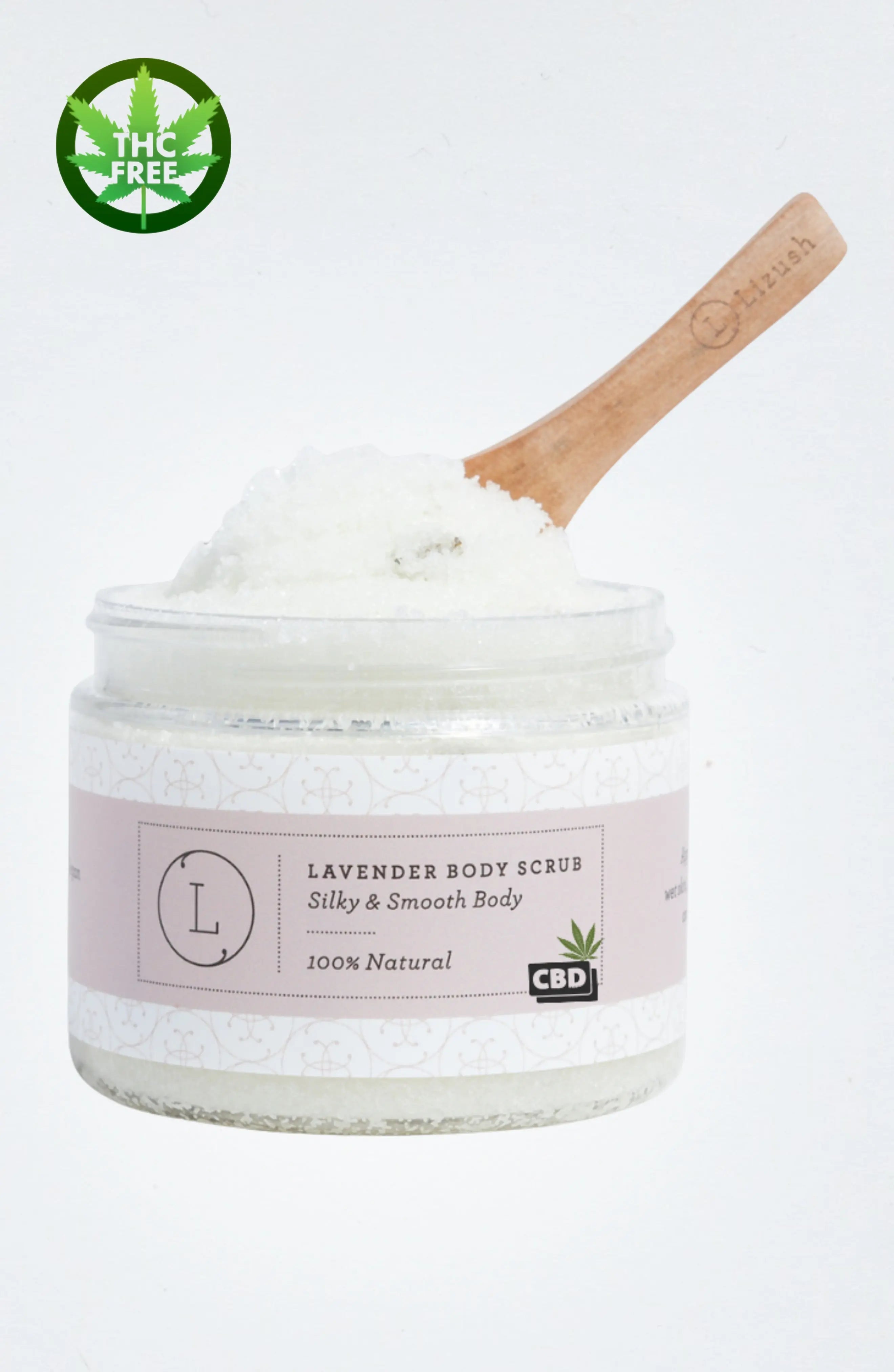 CBD Lavender Body Scrub with CBD, Natural Body Salt Scrub (THC free) - Natural Beauty