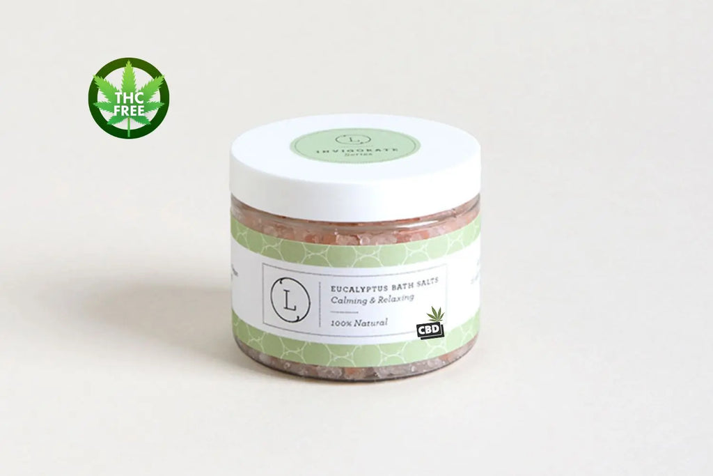 CBD Natural Eucalyptus Bath Salts with CBD, Calming and relaxing (THC free) - Natural Beauty