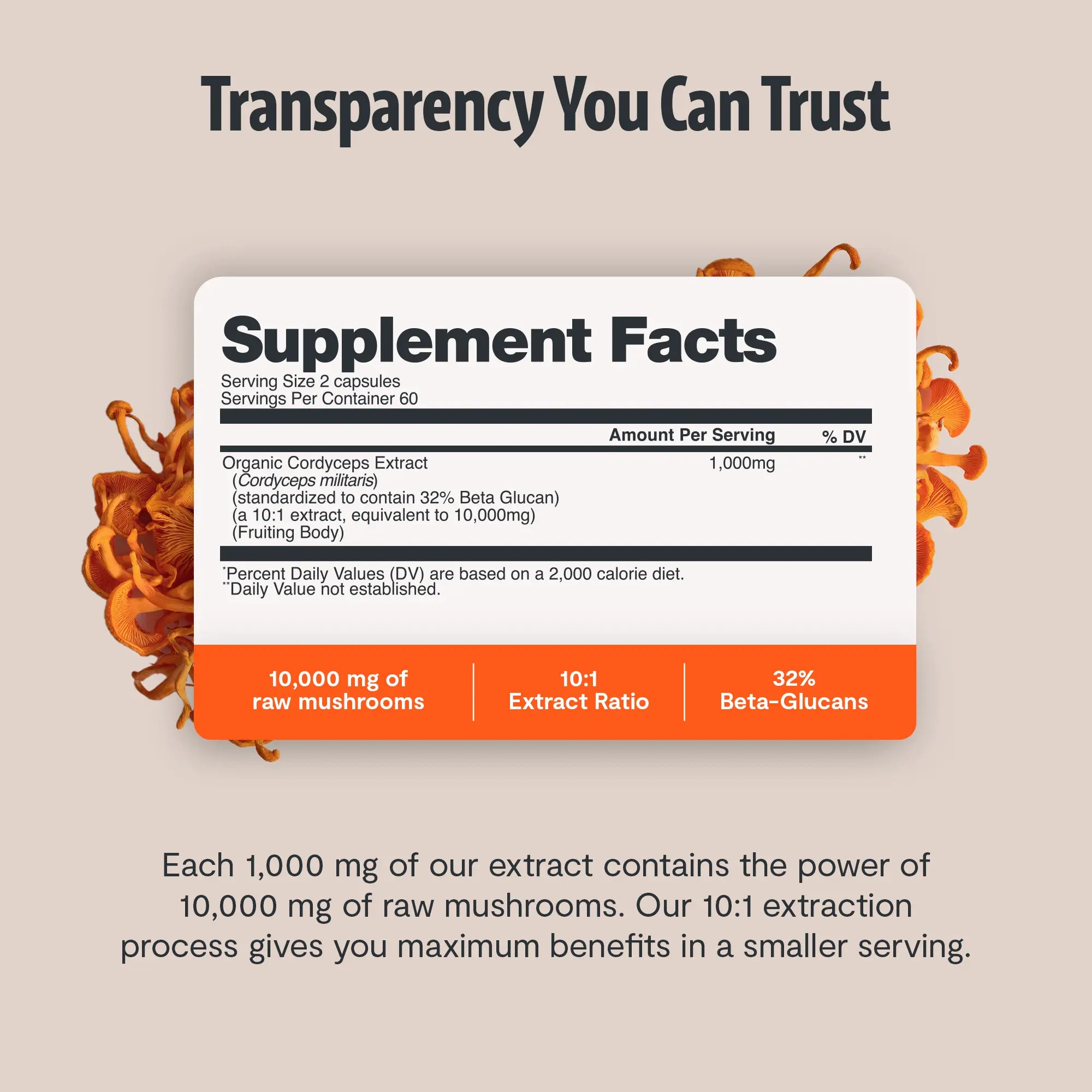 Organic Cordyceps Mushroom Supplement Capsules FreshCap Mushrooms