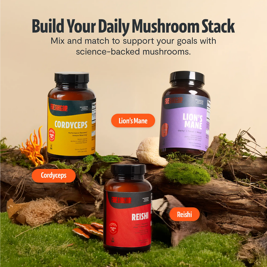 Organic Cordyceps Mushroom Supplement Capsules FreshCap Mushrooms