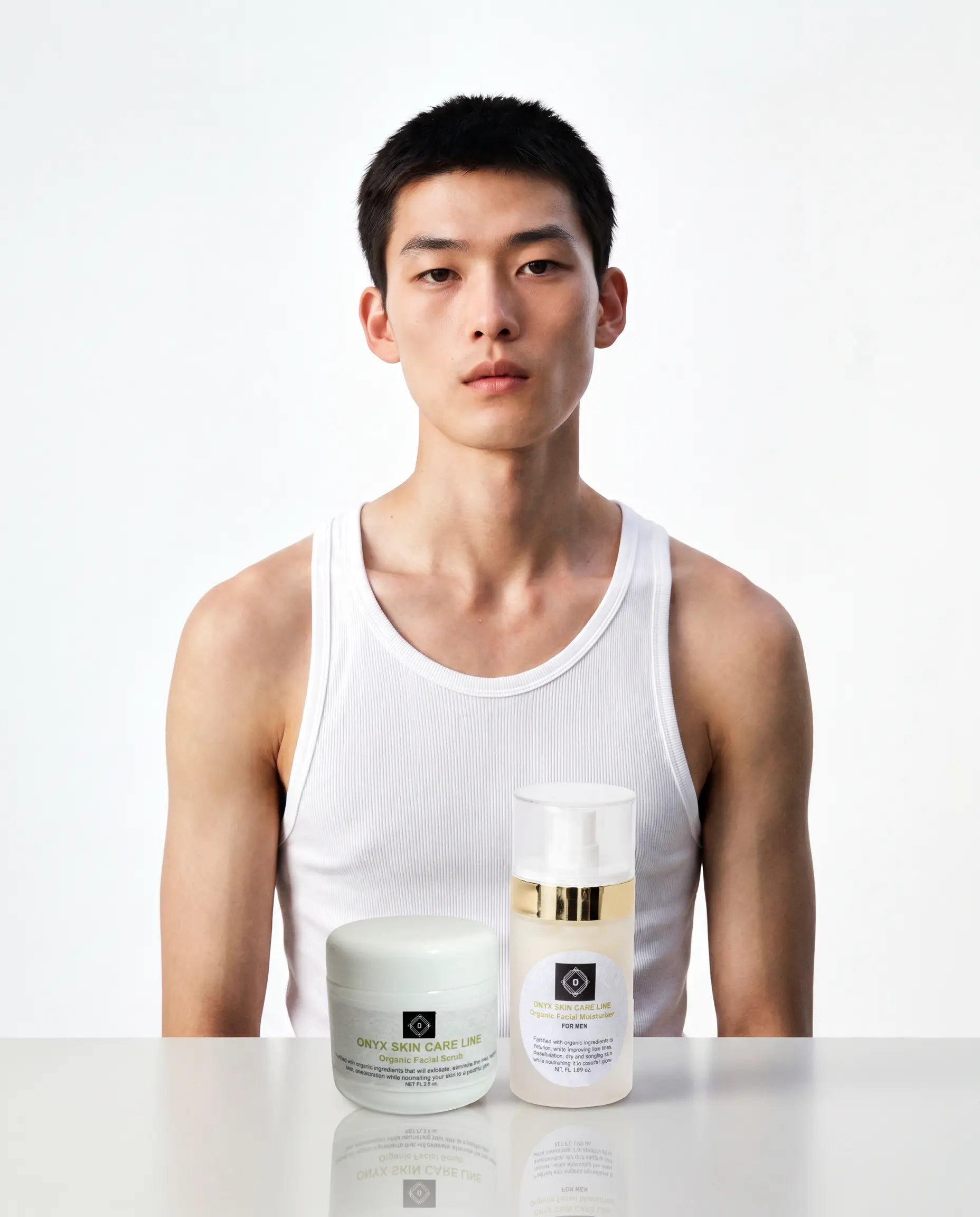 Two-Step Facial System - Scrub and Moisturizer - For MEN - Natural Beauty