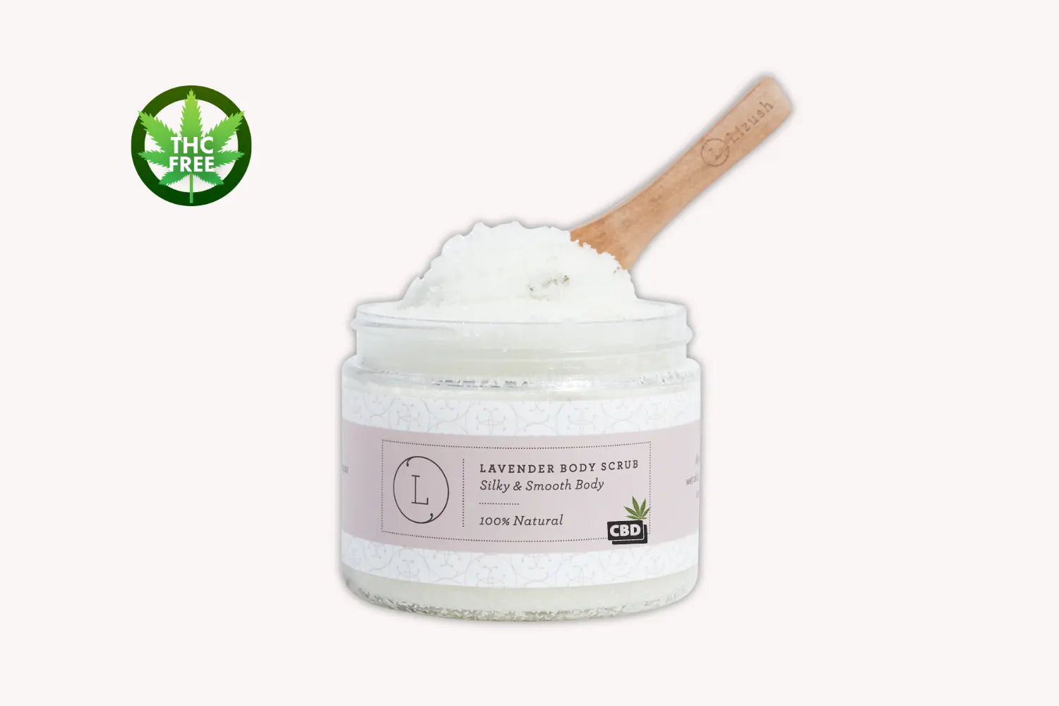 CBD Lavender Body Scrub with CBD, Natural Body Salt Scrub (THC free) - Natural Beauty