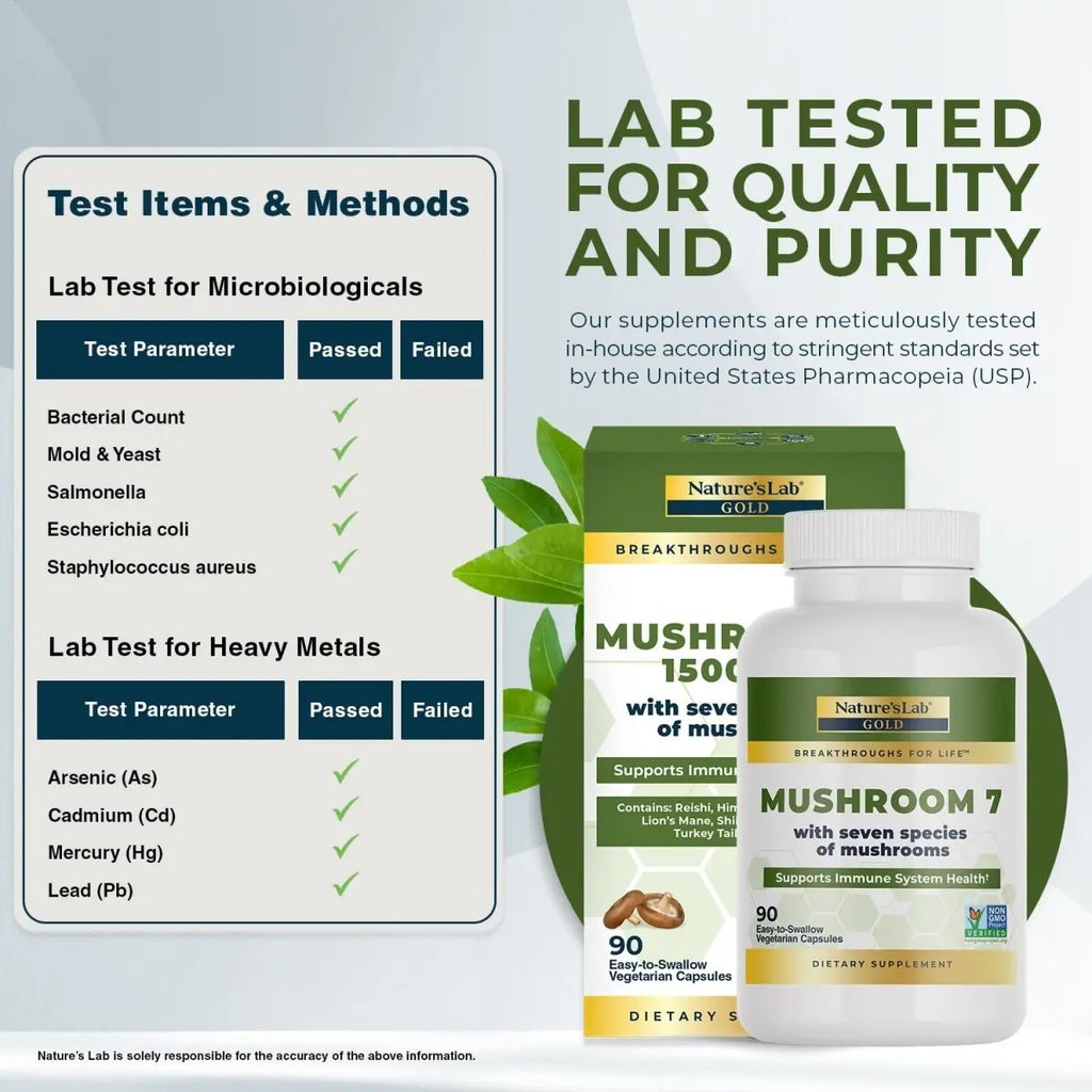 Nature's Lab Gold Mushroom 7 - 90 Capsules Nature's Lab