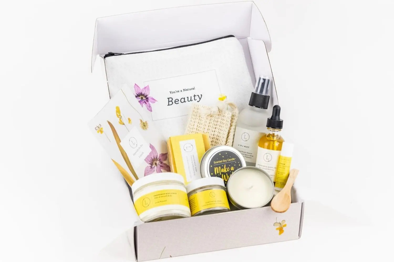 Sunshine in a BOX , Handmade Natural Bath and Body Gift Box, Thank You Gift, Chrismas Gift box, Holiday spa box - Natural Beauty