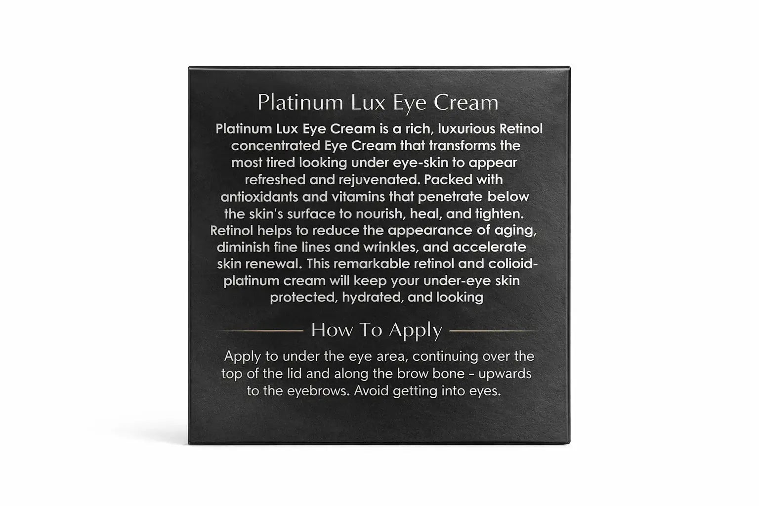 Platinum Lux Eye Cream - Natural Beauty