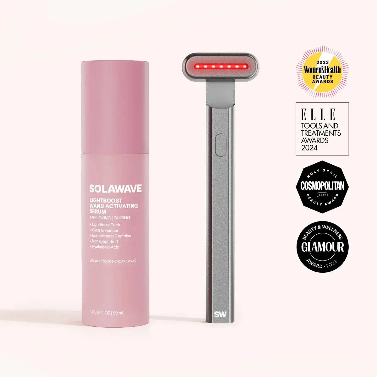 4-in-1 Red Light Therapy Wand & Activating Serum Kit - Natural Beauty