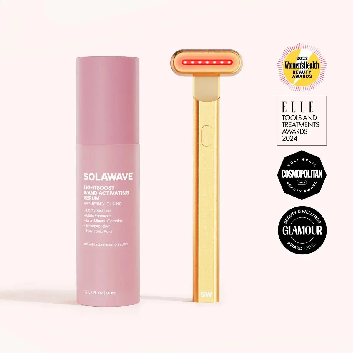 4-in-1 Red Light Therapy Wand & Activating Serum Kit - Natural Beauty