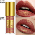 14 Colors Glitter Metallic Lip Glaze Shiny Long Lasting Lip Gloss Waterproof Liquid Lipstick Makeup Lip Oil Lip Tint Gifts for W - Natural Beauty
