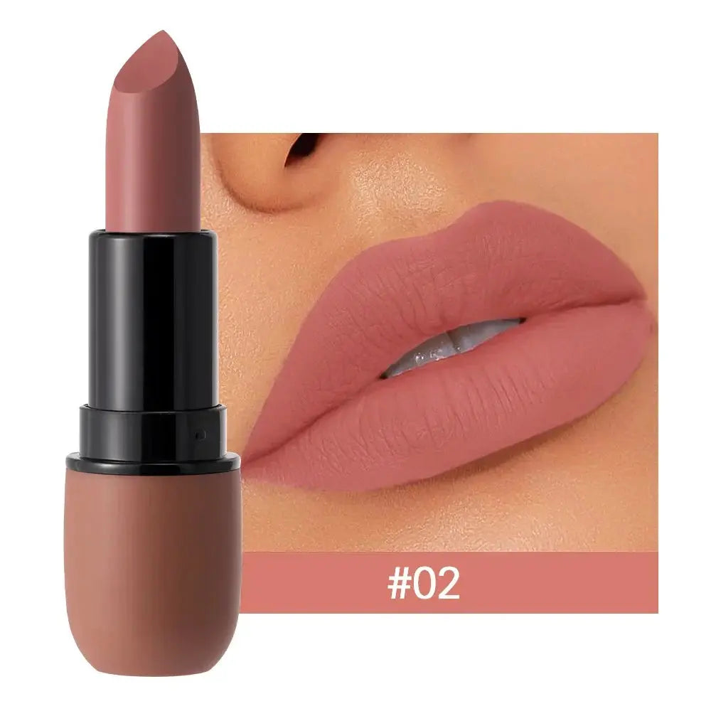 6-Color Matte Lipstick: Velvet Lip Color, Smooth, Waterproof, Long-Lasting Color Lip Makeup - Natural Beauty