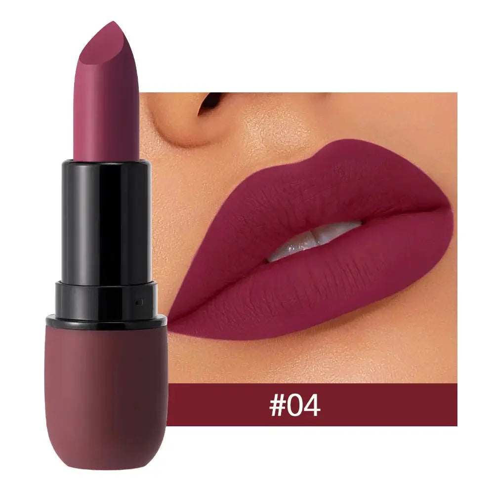 6-Color Matte Lipstick: Velvet Lip Color, Smooth, Waterproof, Long-Lasting Color Lip Makeup - Natural Beauty