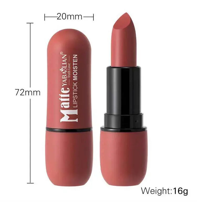 6-Color Matte Lipstick: Velvet Lip Color, Smooth, Waterproof, Long-Lasting Color Lip Makeup - Natural Beauty