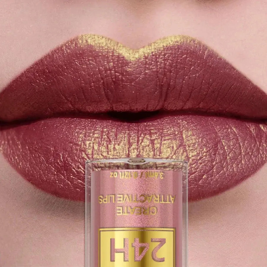 14 Colors Glitter Metallic Lip Glaze Shiny Long Lasting Lip Gloss Waterproof Liquid Lipstick Makeup Lip Oil Lip Tint Gifts for W - Natural Beauty