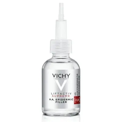 Vichy LiftActiv Supreme H.A. Epidermic Filler: Advanced Anti-Wrinkle Face & Eye Serum - Deeply Hydrating, Reduces Fine Lines, Hypoallergenic, 1.01 fl oz Beauty Care Bag