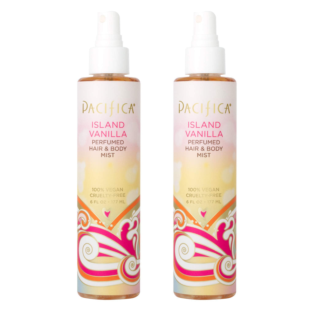 Pacifica Beauty Island Vanilla All Natural Hair and Body Mist Spray 100% Vegan Cruelty & Phthalate & Paraben-Free Clean Fragrance 12 Fl Oz Pack of 2