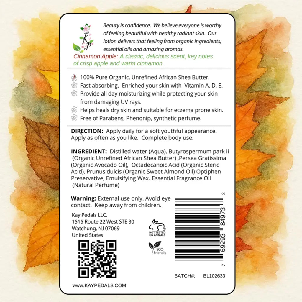 Cinnamon Apple Natural Organic Body Lotion - Natural Beauty
