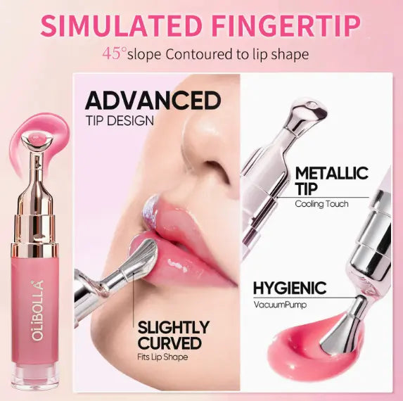 Metal-Tip Cooling Plumping Lip Gloss | Mirror-Shine Lip Serum with Hydrating, Fine-Line Smoothing & Volumizing Effect Flowpallet