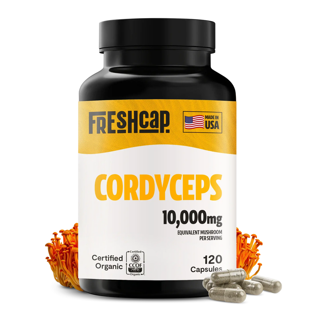 Organic Cordyceps Mushroom Supplement Capsules FreshCap Mushrooms