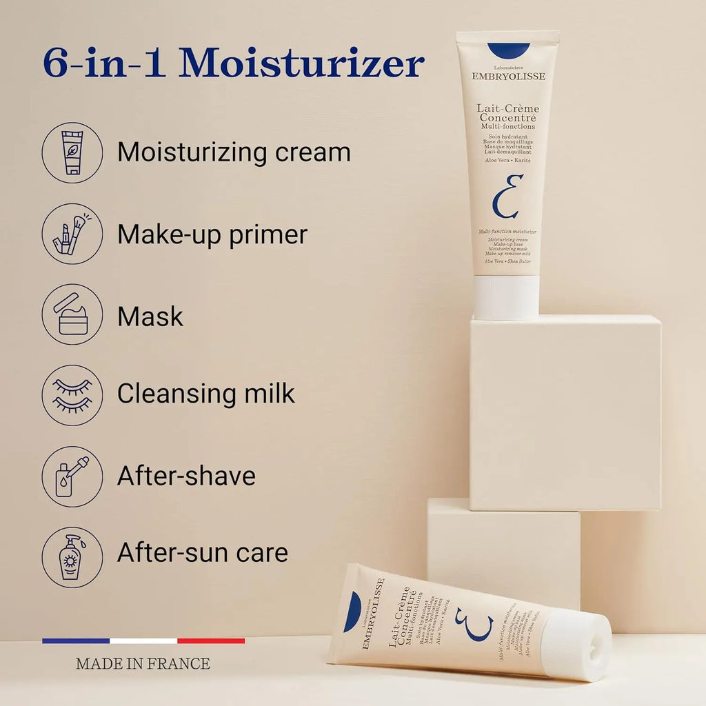 Embryolisse Lait-Crème Concentré Face Moisturizer and Makeup Primer, French Face Cream with Shea Butter & Aloe Vera