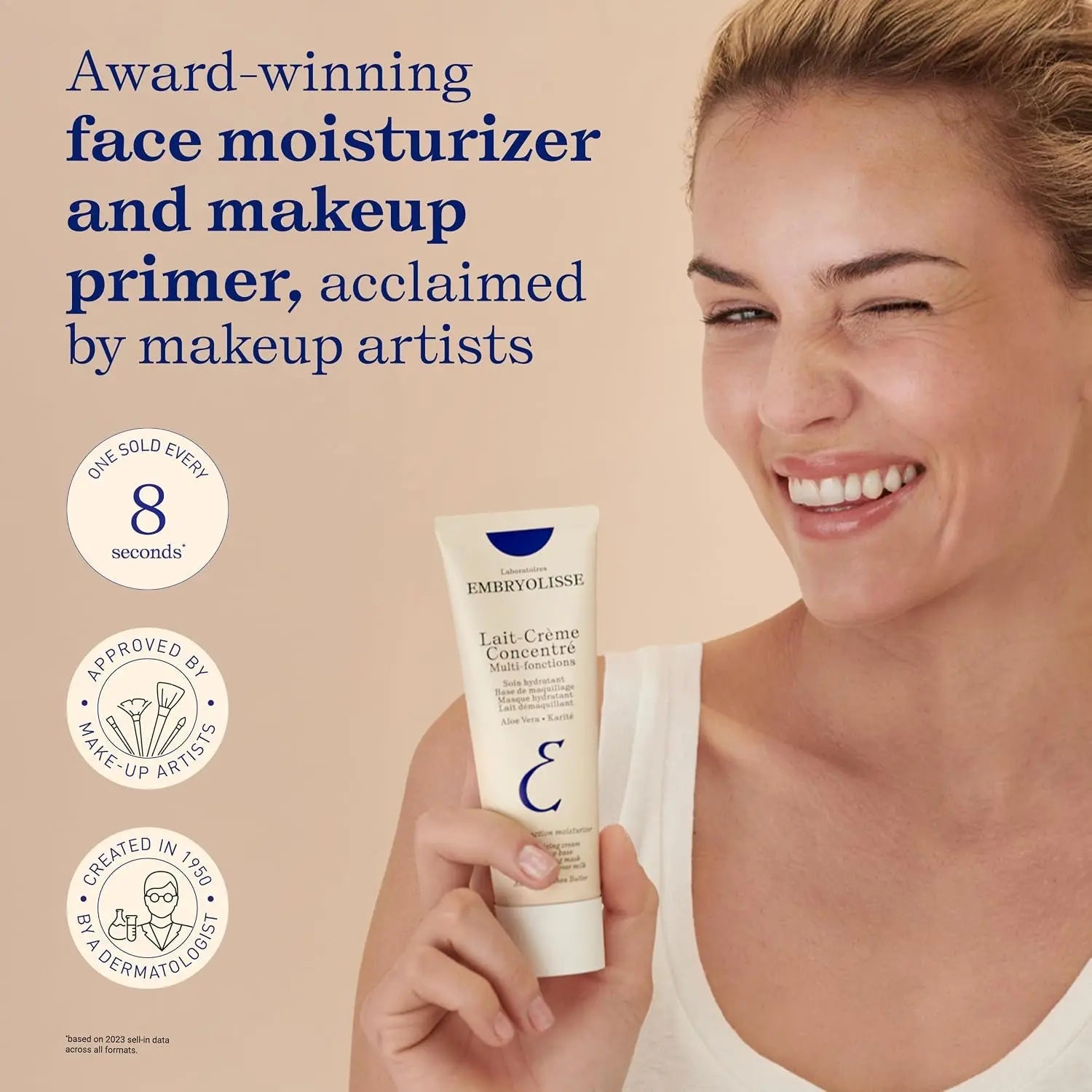 Embryolisse Lait-Crème Concentré Face Moisturizer and Makeup Primer, French Face Cream with Shea Butter & Aloe Vera