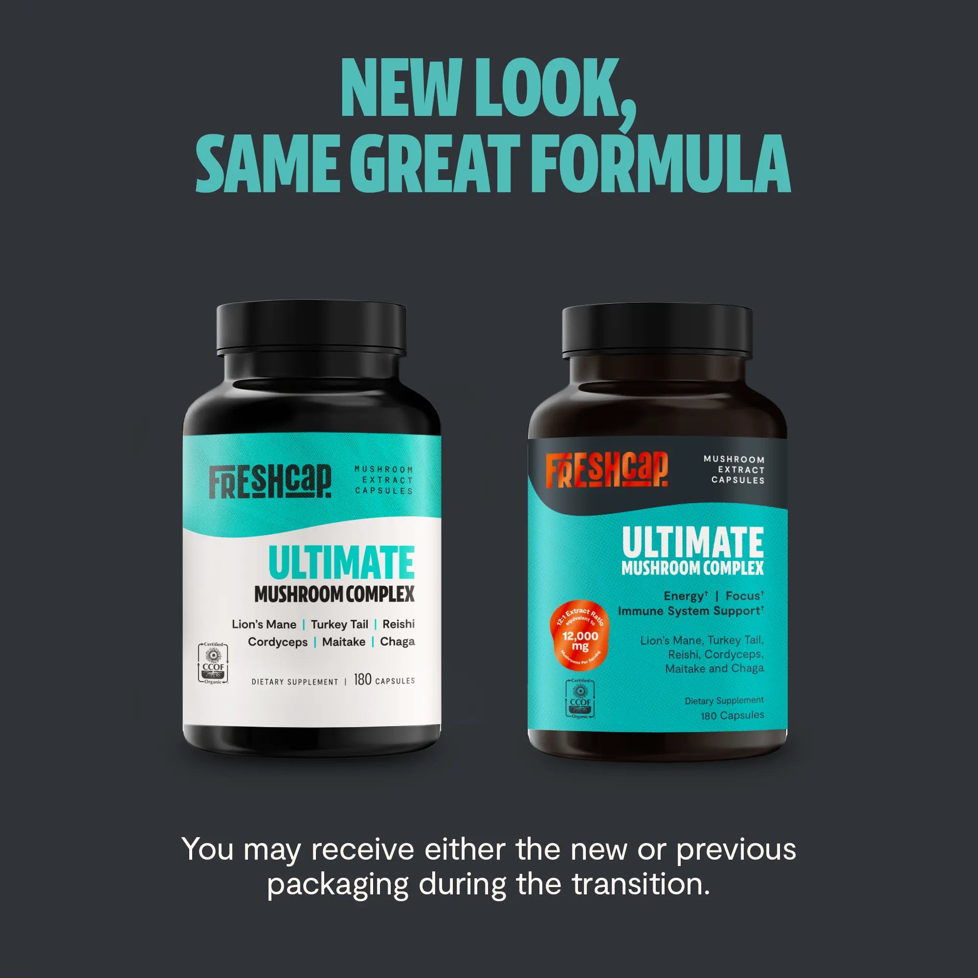 Organic Mushroom Complex Supplement Capsules FreshCap Mushrooms
