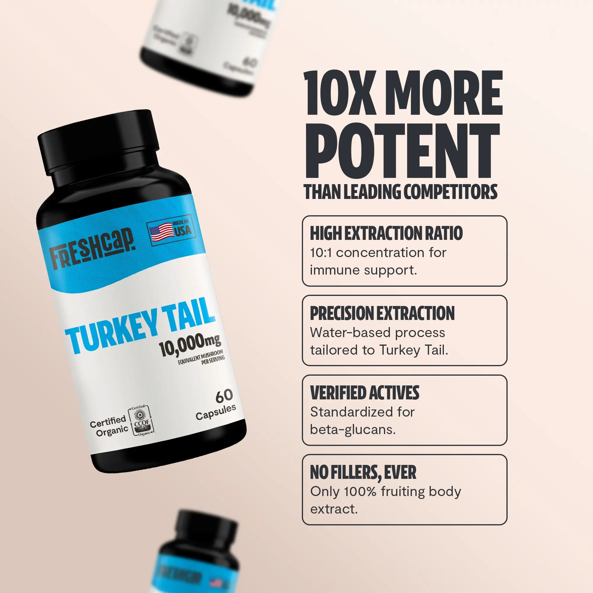 Organic Turkey Tail Mushroom Capsules FreshCap Mushrooms