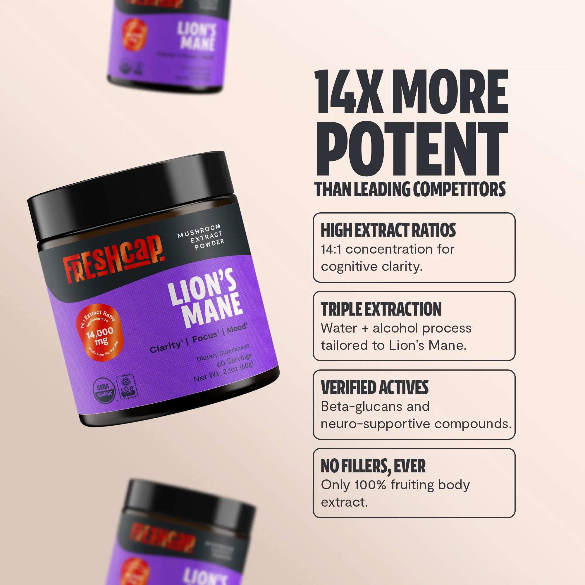 Organic Lion’s Mane Mushroom Powder FreshCap Mushrooms