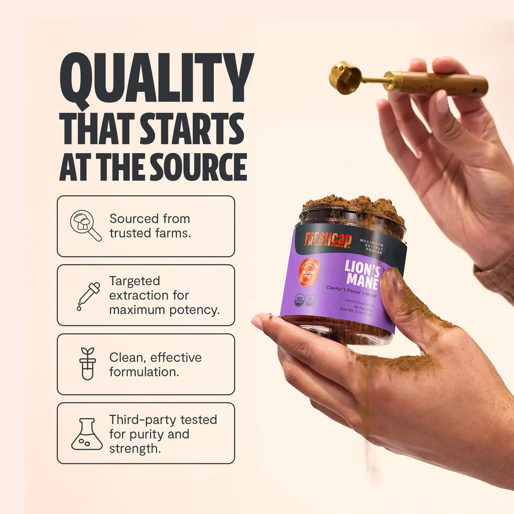 Organic Lion’s Mane Mushroom Powder FreshCap Mushrooms