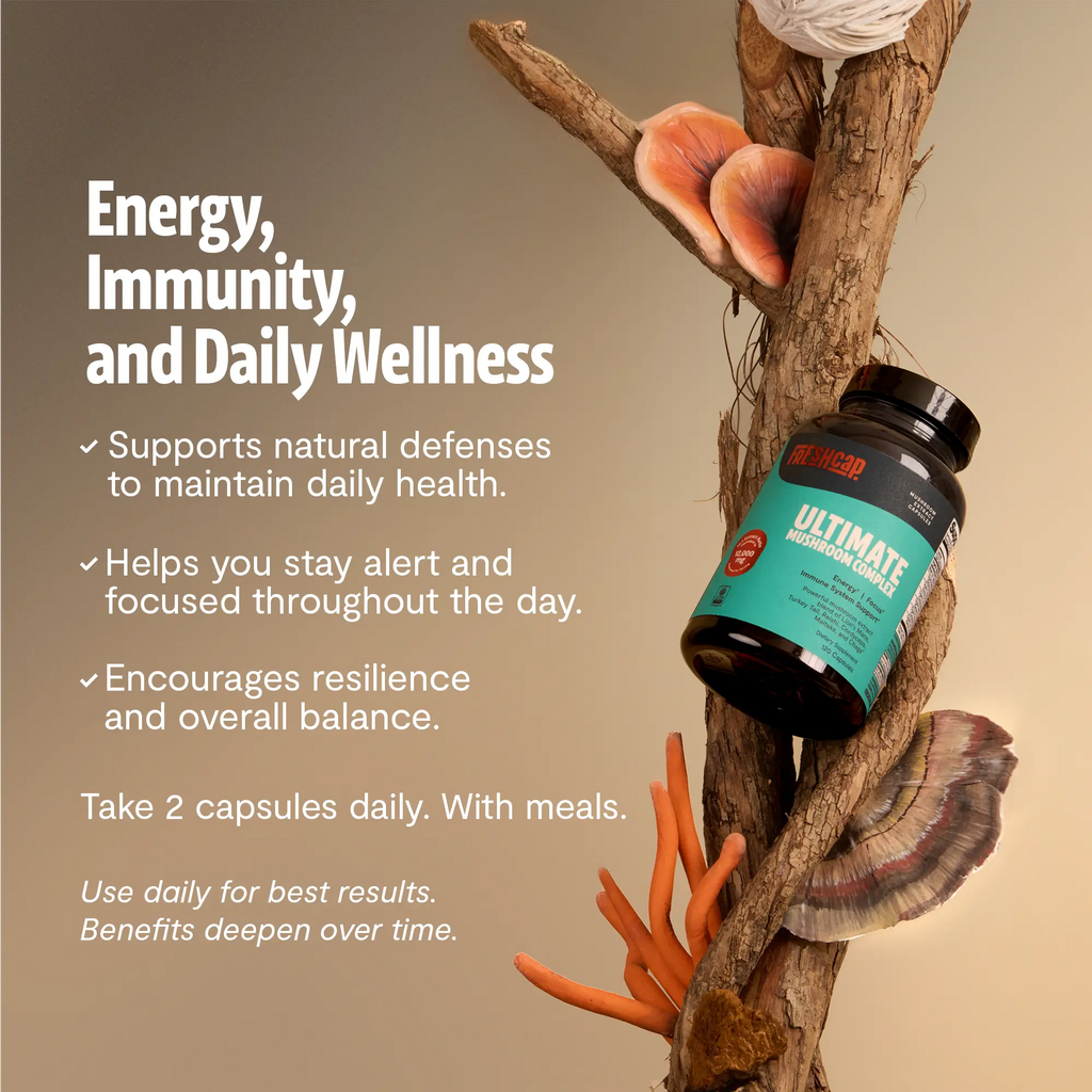 Organic Mushroom Complex Supplement Capsules FreshCap Mushrooms