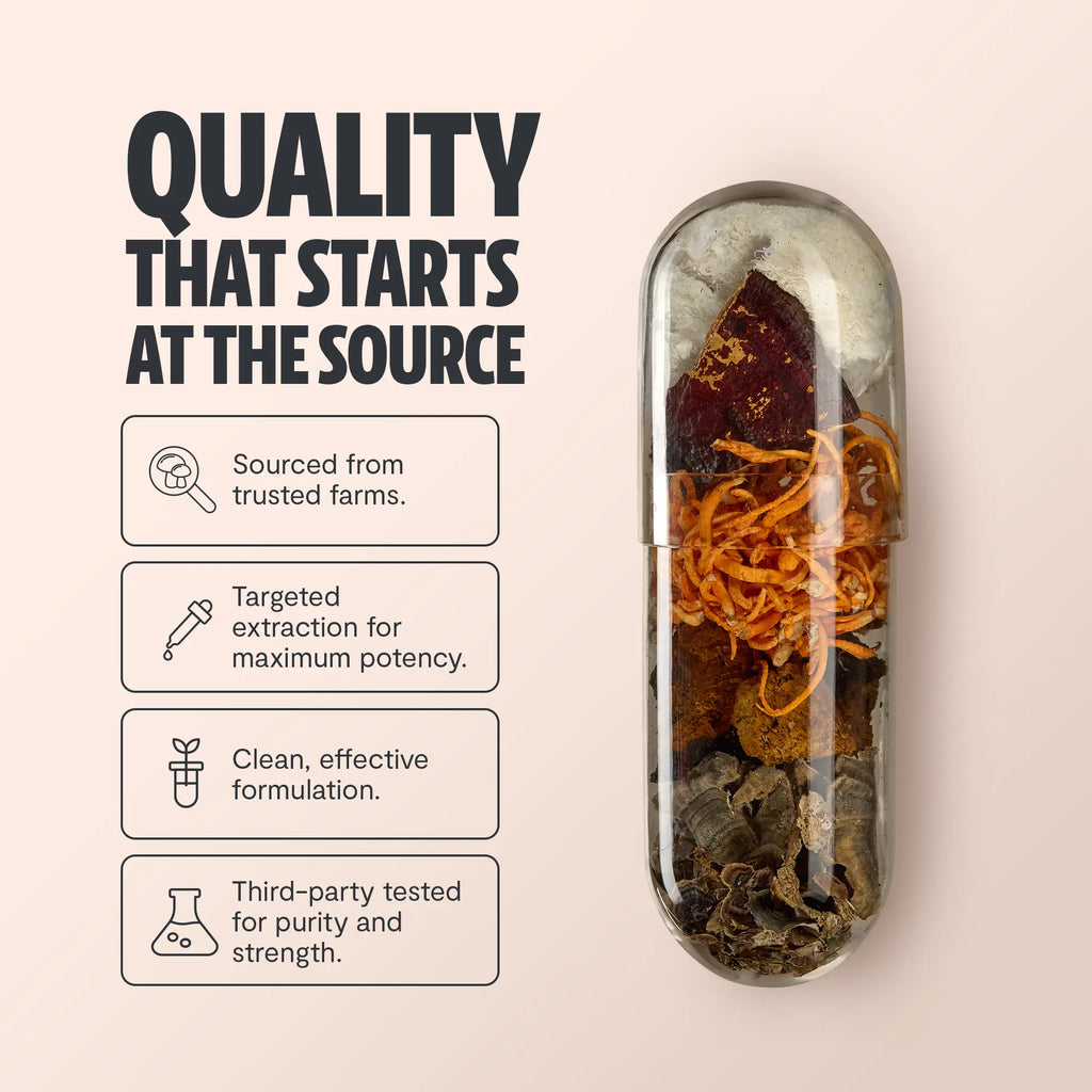 Organic Mushroom Complex Supplement Capsules FreshCap Mushrooms