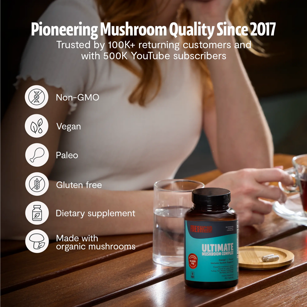 Organic Mushroom Complex Supplement Capsules FreshCap Mushrooms
