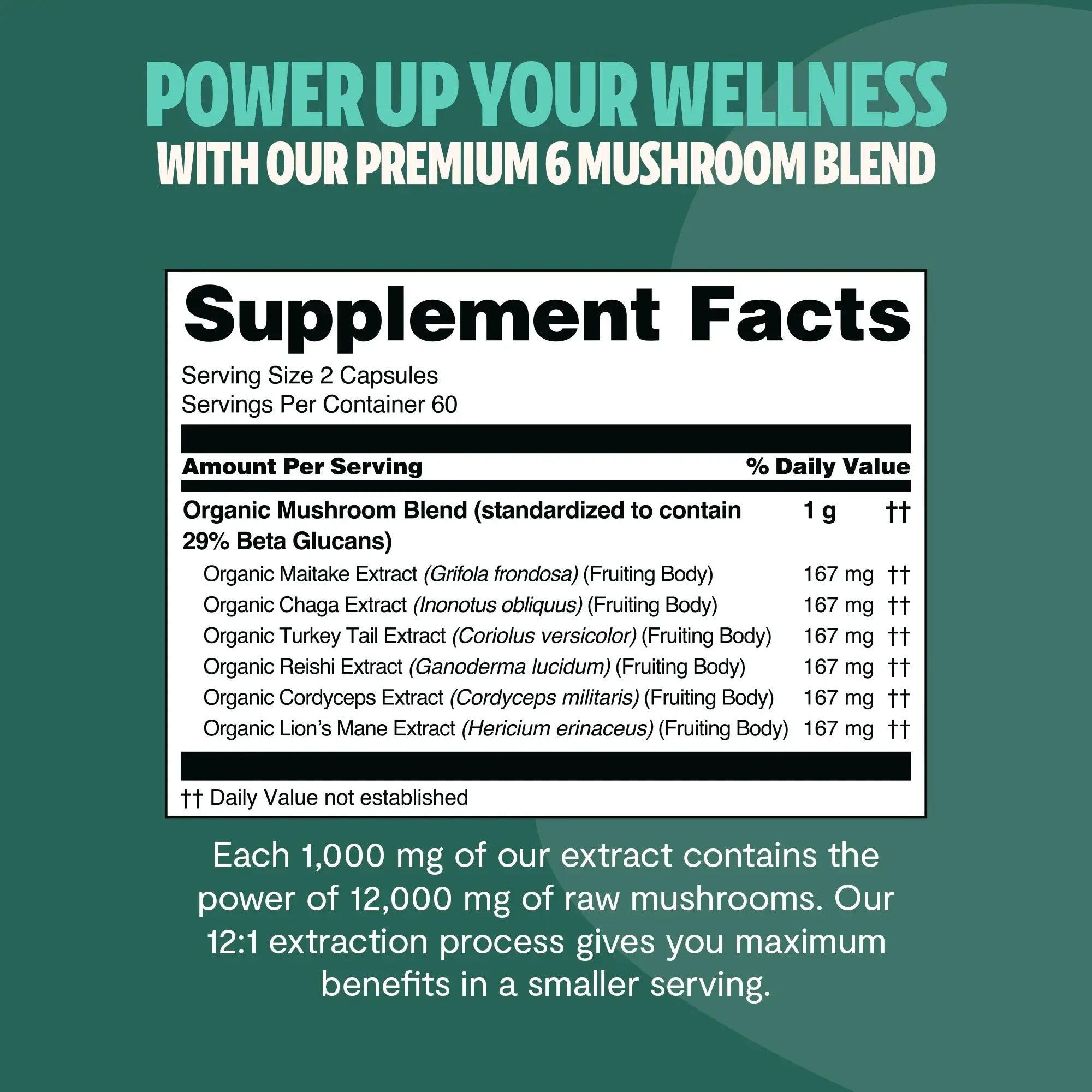 Organic Mushroom Complex Supplement Capsules FreshCap Mushrooms