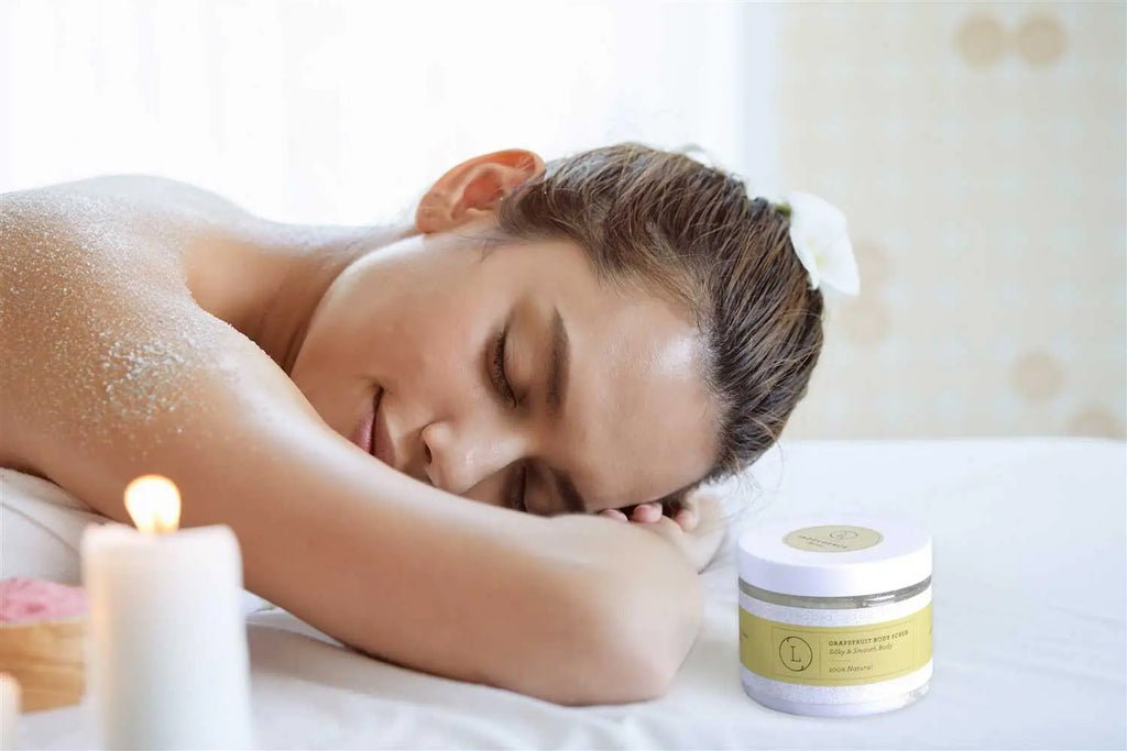 CBD Grapefruit Body Salt Scrub with CBD - Moisturizing and fresh (THC free) - Natural Beauty
