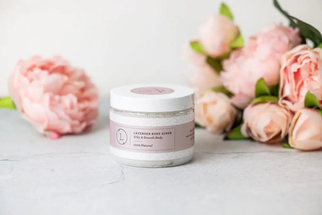 CBD Lavender Body Scrub with CBD, Natural Body Salt Scrub (THC free) - Natural Beauty