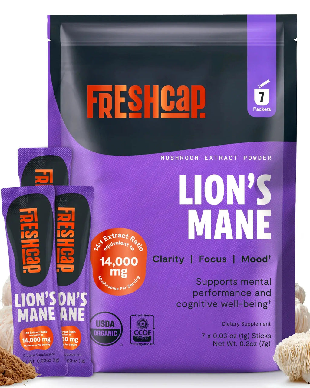 Organic Lion’s Mane Mushroom Powder FreshCap Mushrooms