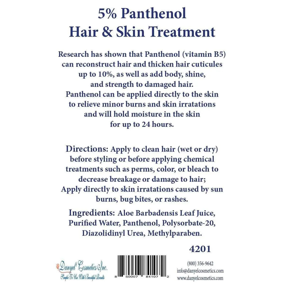 5% Panthenol Hair & Skin Treatment - 8oz - Natural Beauty