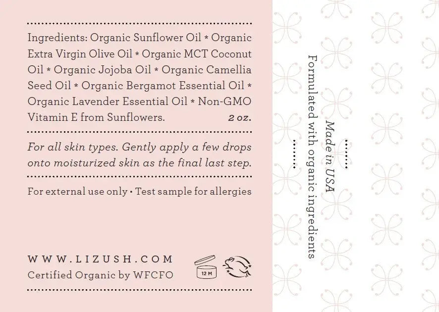 ORGANIC FACIAL OIL Seals and Protects - Natural Beauty