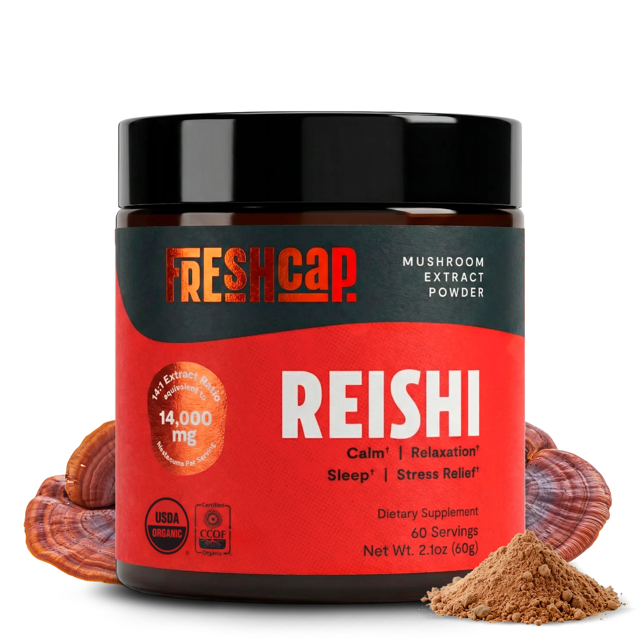 Organic Reishi Mushroom Powder FreshCap Mushrooms