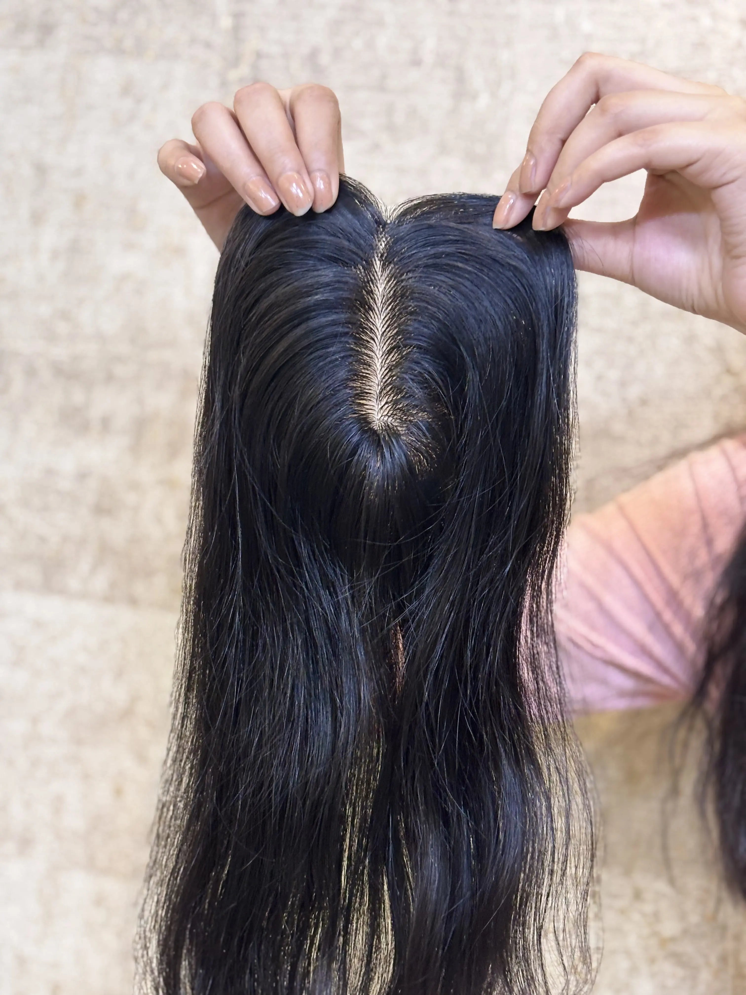 Hair Topper for Thinning Crown | Silk Base | Natural Black | Straight | Remy Hair India Hair Extensions Luxe